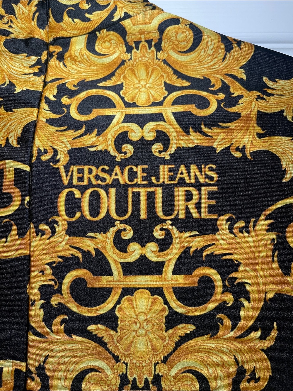 Versace Jeans Collection Black & Gold Baroque Crop Top - Picture 7 of 9